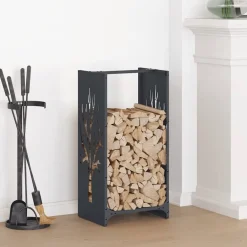 Houtkachel- & Haardaccessoires*vidaXL Brandhoutrek 40x30x80 cm koudgewalst staal Antraciet