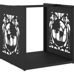 Houtkachel- & Haardaccessoires*vidaXL Brandhoutrek 40x40x40 cm koudgewalst staal Zwart