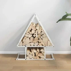 Houtkachel- & Haardaccessoires*vidaXL Brandhoutrek 50x25x60 cm koudgewalst staal Wit