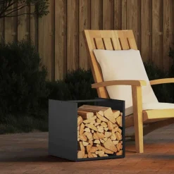 Brandhoutrek 40x40x40 cm koudgewalst staal kleurig>vidaXL Clearance
