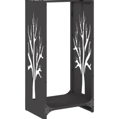 Houtkachel- & Haardaccessoires*vidaXL Brandhoutrek 40x30x80 cm koudgewalst staal Zwart