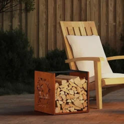 Brandhoutrek 40x40x40 cm weervast staal>vidaXL Outlet