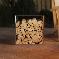 Houtkachel- & Haardaccessoires*vidaXL Brandhoutrek 40x40x40 cm Roestvrij staal