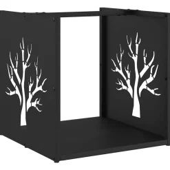 Houtkachel- & Haardaccessoires*vidaXL Brandhoutrek 40x40x40 cm koudgewalst staal Zwart