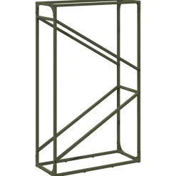 Houtkachel- & Haardaccessoires*vidaXL Brandhoutrek 60x25x100 cm koudgewalst staal Olijfgroen