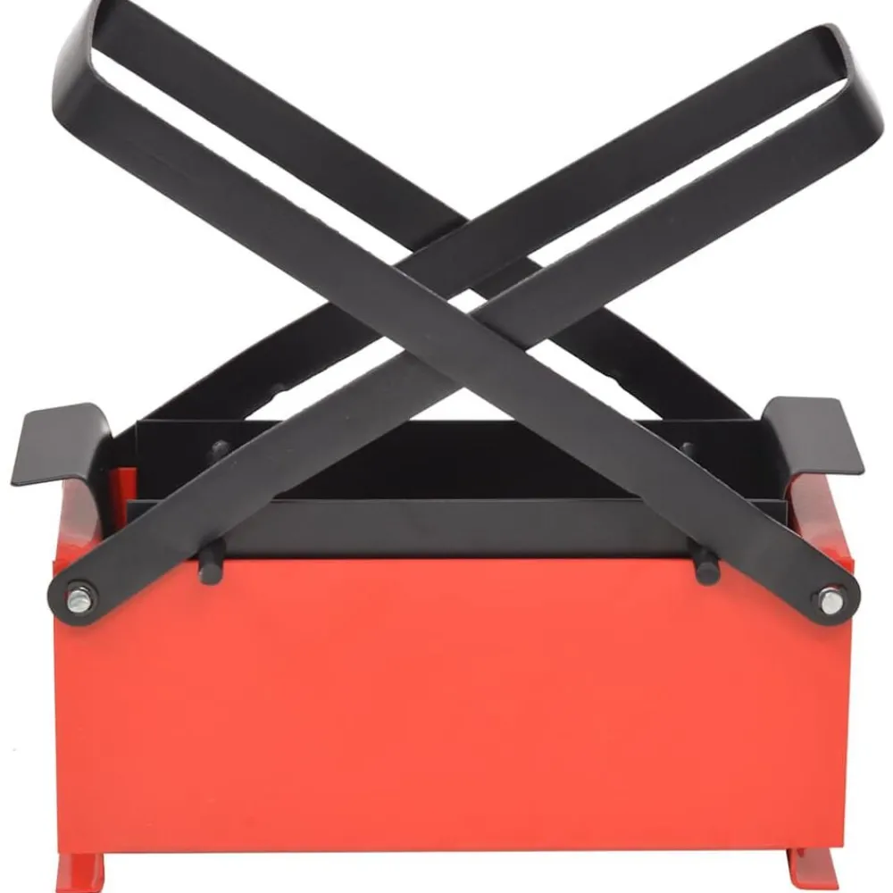 Brikettenpers voor papier 34x14x14 cm staal zwart en rood>vidaXL
