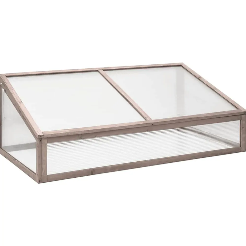 Tuin & Gazon*vidaXL Broeikas 110x56x39 cm vurenhout Grijs
