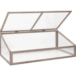 Tuin & Gazon*vidaXL Broeikas 110x56x39 cm vurenhout Grijs
