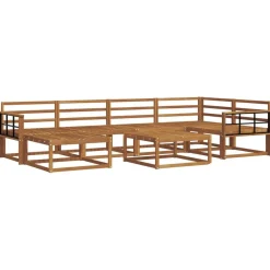 Buiten bankenset 7 pcs Massief Acaciahout>vidaXL