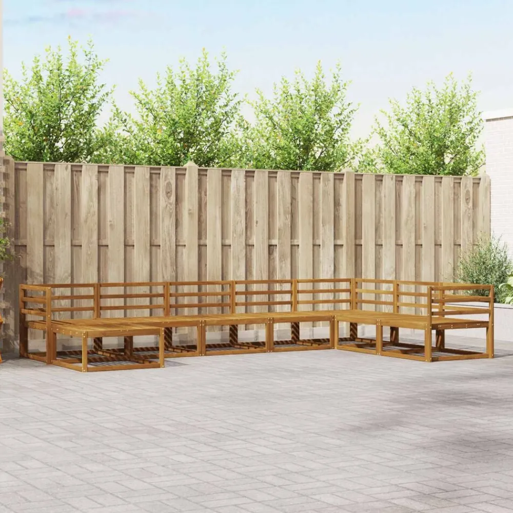 Buiten bankenset 8 pcs Massief Acaciahout>vidaXL Sale