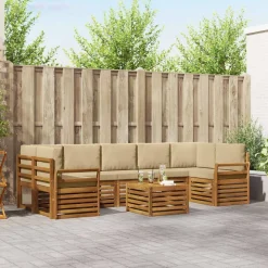Buiten bankenset 8 pcs Massief Acaciahout>vidaXL Hot