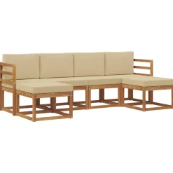 Buiten bankenset 6 pcs Bewerkt hout>vidaXL Discount