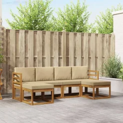 Buiten bankenset 6 pcs Bewerkt hout>vidaXL Discount