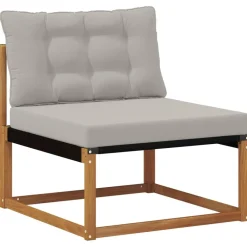 Meubelsets*vidaXL Buiten bankenset met kussen 4 pcs Natuurlijk en Lichtgrijs Naturel en lichtgrijs