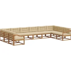 Buiten bankenset met kussen 10 pcs>vidaXL Online