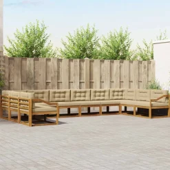 Buiten bankenset met kussen 10 pcs>vidaXL Online