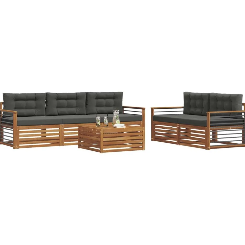 Buiten bankenset met kussen 6 pcs>vidaXL New