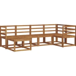 Meubelsets*vidaXL Buiten bankenset met kussen 6 pcs Natuurlijk en Beige