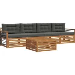Buiten bankenset met kussen 5 pcs>vidaXL Hot