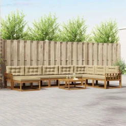 Buiten bankenset met kussen 9 pcs>vidaXL Outlet