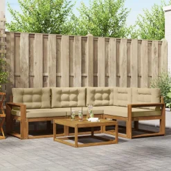 Buiten bankenset met kussen 5 pcs>vidaXL Outlet