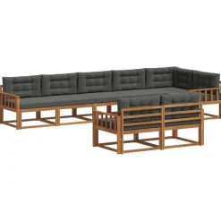 Meubelsets*vidaXL Buiten bankenset met kussen 8 pcs Natuurlijk en antraciet