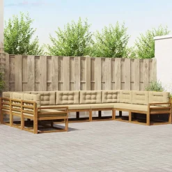 Buiten bankenset met kussen 9 pcs>vidaXL