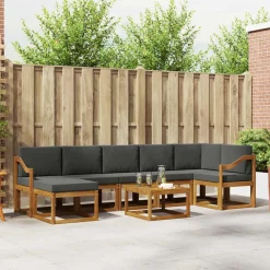 Meubelsets*vidaXL Buiten bankenset met kussen 8 pcs Natuurlijk en antraciet