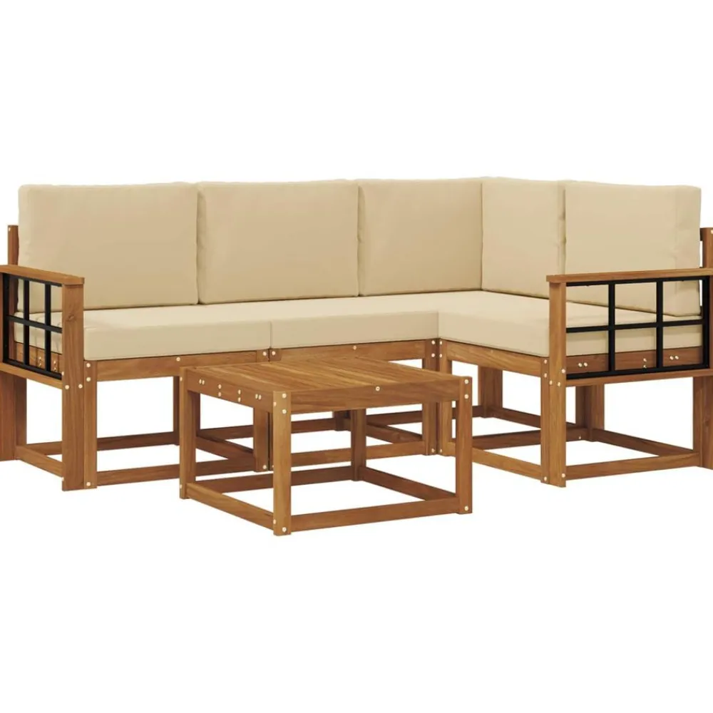 Buiten bankenset met kussen 5 pcs>vidaXL Clearance