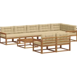Buiten bankenset met kussen 9 pcs>vidaXL Hot