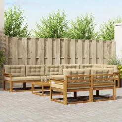Buiten bankenset met kussen 9 pcs>vidaXL Hot