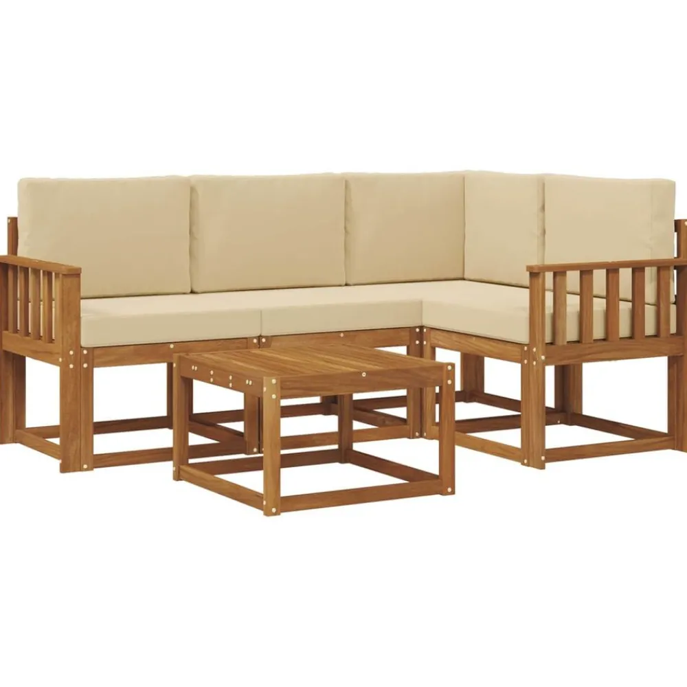 Buiten bankenset met kussen 5 pcs>vidaXL Clearance