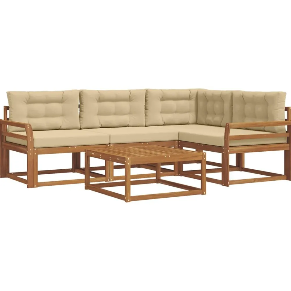Buiten bankenset met kussen 5 pcs>vidaXL Clearance