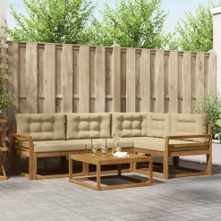 Buiten bankenset met kussen 5 pcs>vidaXL Clearance