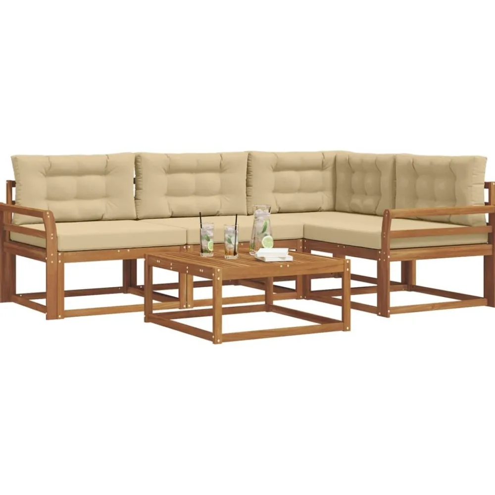 Buiten bankenset met kussen 5 pcs>vidaXL Clearance
