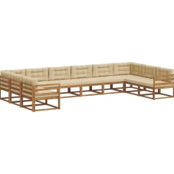 Buiten bankenset met kussen 10 pcs>vidaXL Discount