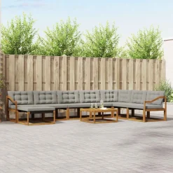 Buiten bankenset met kussen 9 pcs>vidaXL Online