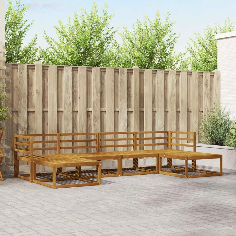 Buiten bankenset met kussen 6 pcs Natuurlijk en Crème>vidaXL Best