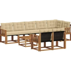 Buiten bankenset met kussen 9 pcs>vidaXL New