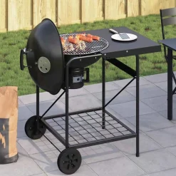 Buiten Grill met wiel Zwart 91 x 71 x 107 cm Metaal><noscript><img width=