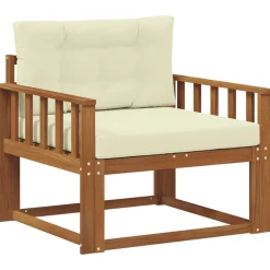 Accessoires Voor Stoelen En Banken*vidaXL Buiten Midden Sofa Massief Acaciahout Naturel Natuurlijk en cr&egrave;me