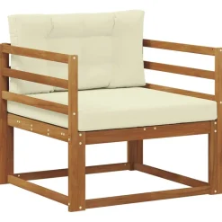 Accessoires Voor Stoelen En Banken*vidaXL Buiten Midden Sofa Massief Acaciahout Naturel Natuurlijk en cr&egrave;me