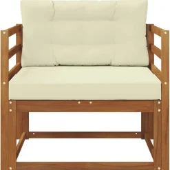 Accessoires Voor Stoelen En Banken*vidaXL Buiten Midden Sofa Massief Acaciahout Naturel Natuurlijk en crème