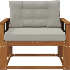 Accessoires Voor Stoelen En Banken*vidaXL Buiten Midden Sofa Massief Acaciahout Naturel Naturel en lichtgrijs