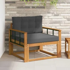 Accessoires Voor Stoelen En Banken*vidaXL Buiten Midden Sofa Massief Acaciahout Naturel Natuurlijk en antraciet