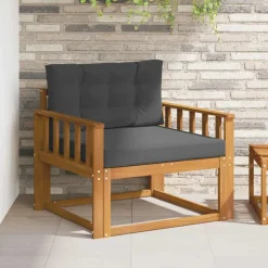 Accessoires Voor Stoelen En Banken*vidaXL Buiten Midden Sofa Massief Acaciahout Naturel Natuurlijk en antraciet