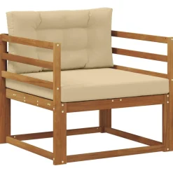 Accessoires Voor Stoelen En Banken*vidaXL Buiten Midden Sofa Massief Acaciahout Naturel Natuurlijk en beige