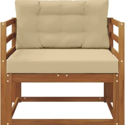 Accessoires Voor Stoelen En Banken*vidaXL Buiten Midden Sofa Massief Acaciahout Naturel Natuurlijk en beige