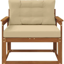 Accessoires Voor Stoelen En Banken*vidaXL Buiten Midden Sofa Massief Acaciahout Naturel Natuurlijk en beige