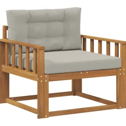 Accessoires Voor Stoelen En Banken*vidaXL Buiten Midden Sofa Massief Acaciahout Naturel Naturel en lichtgrijs